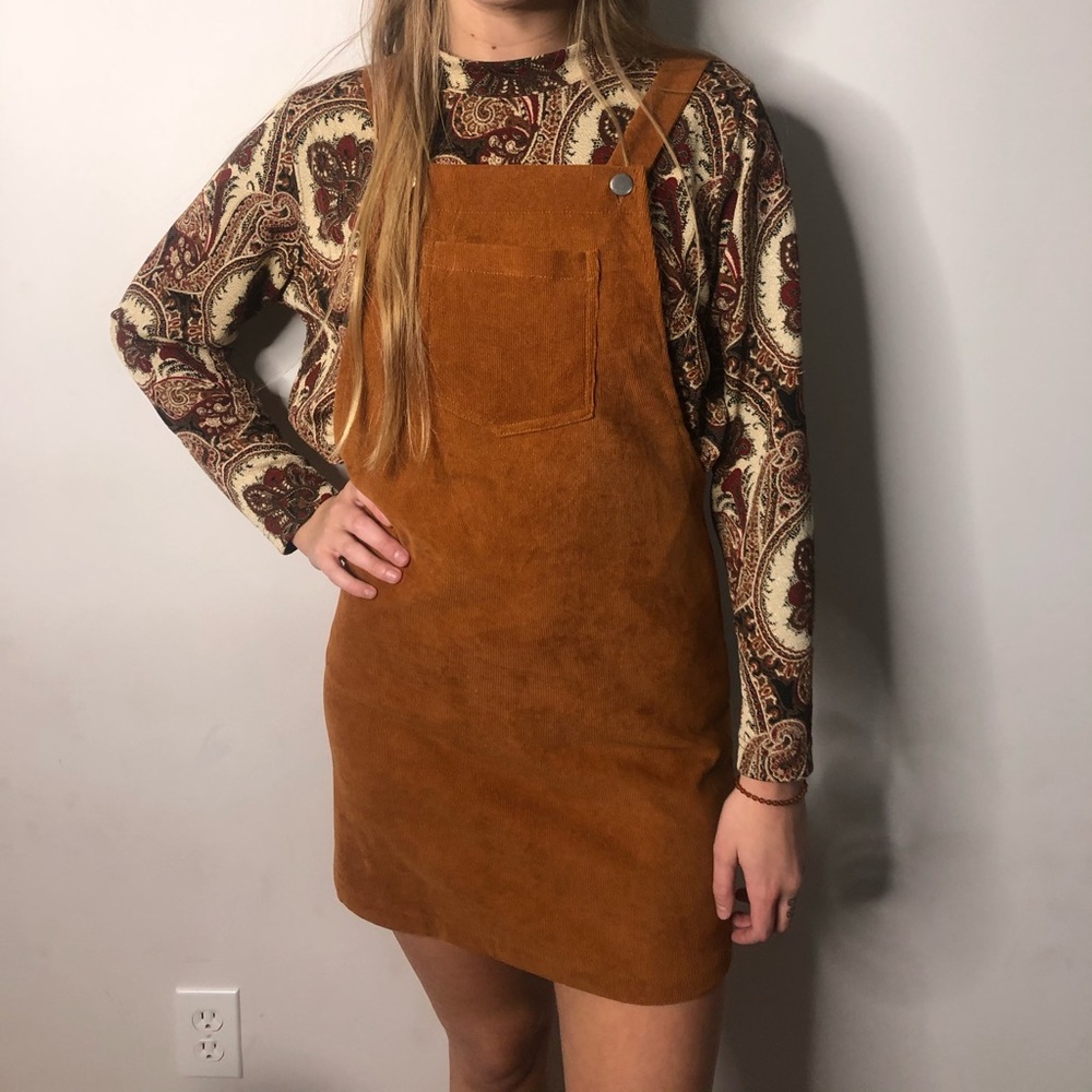 Suede Overall Dress